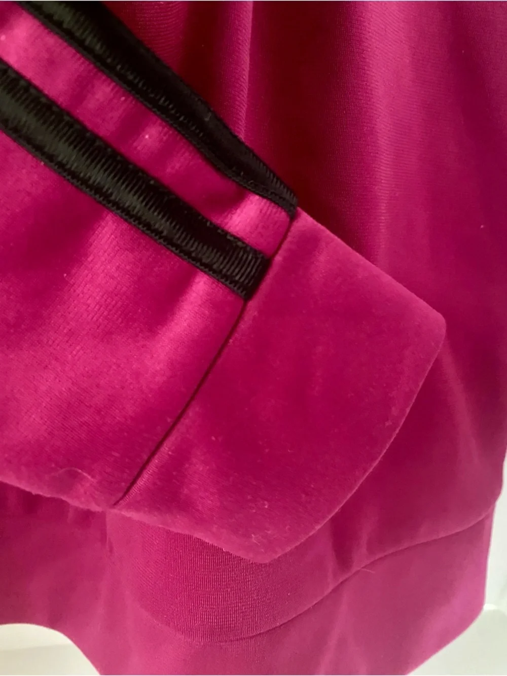 adidas Kids Magenta Zip-Front Track Jacket with Black Stripes